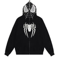 Unique Design Spider-Man Print Hooded Sweatshirt Zip-Up Loose Jacket for Men