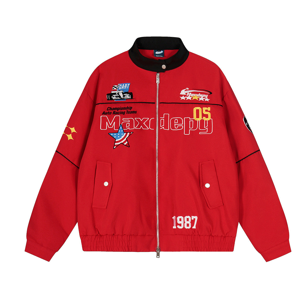 Motorcycle jacket embroidered racing suit jacket for men and women