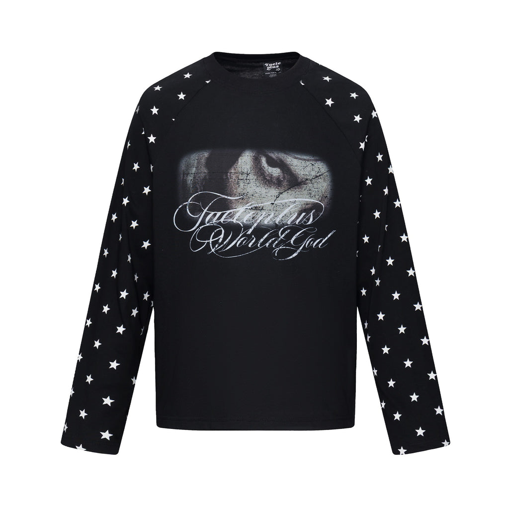 Round Neck Long Sleeve  Loose Fit  Oversized T-Shirt