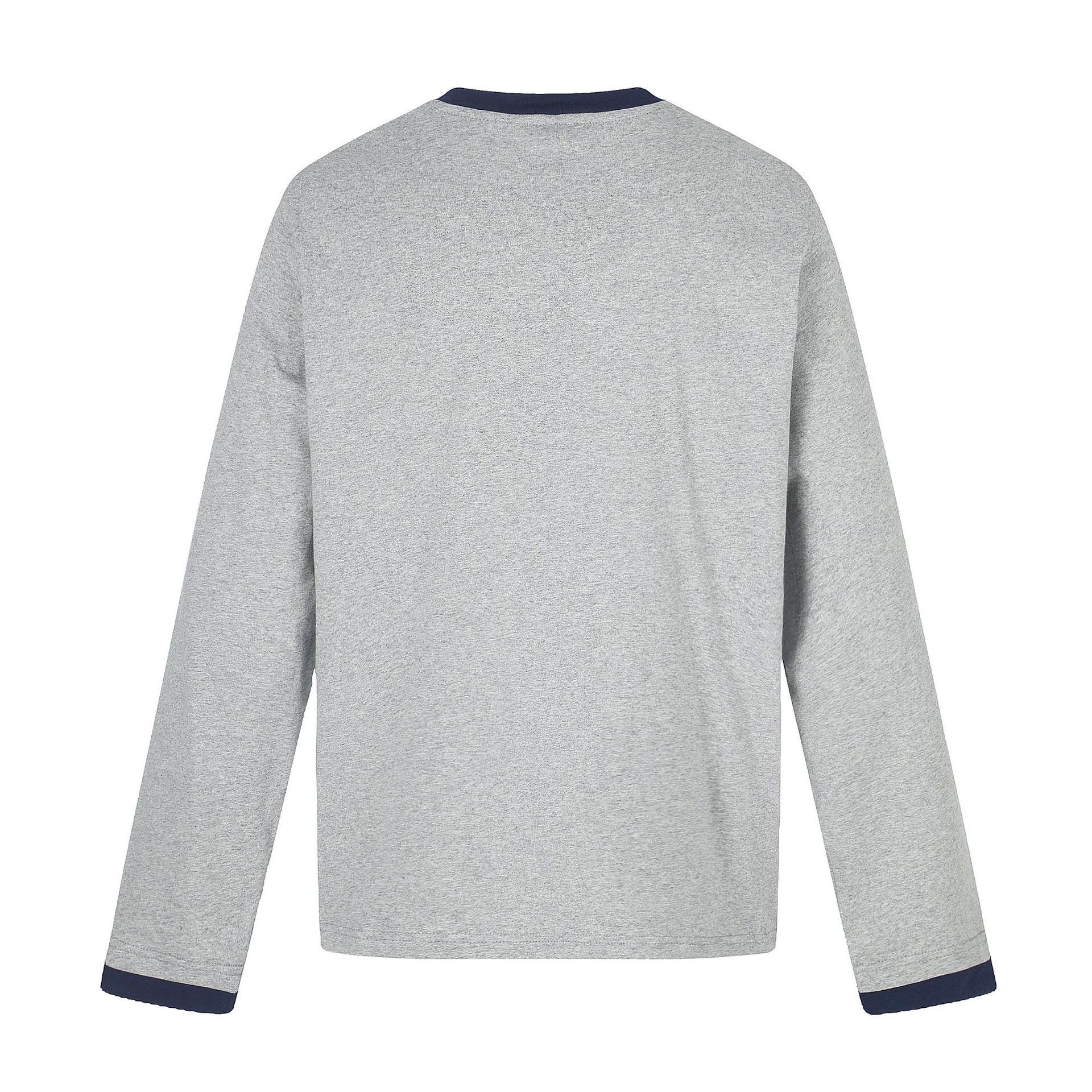 Distressed Printed Color-block Crewneck Long Sleeve T-Shirt