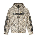 Leopard print hooded cardigan sweatshirt