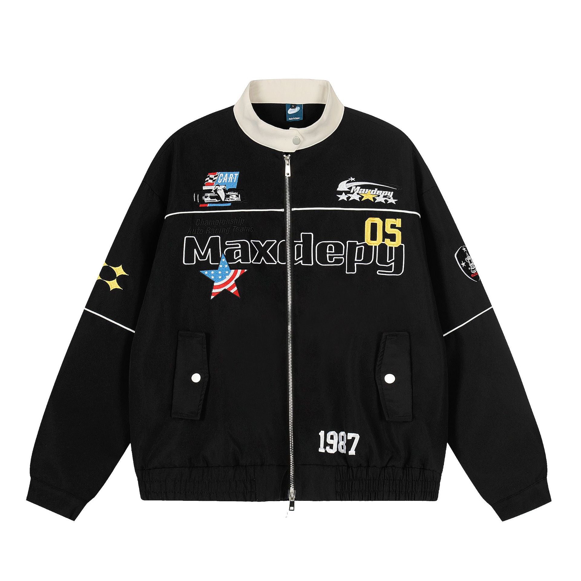 Motorcycle jacket embroidered racing suit jacket for men and women