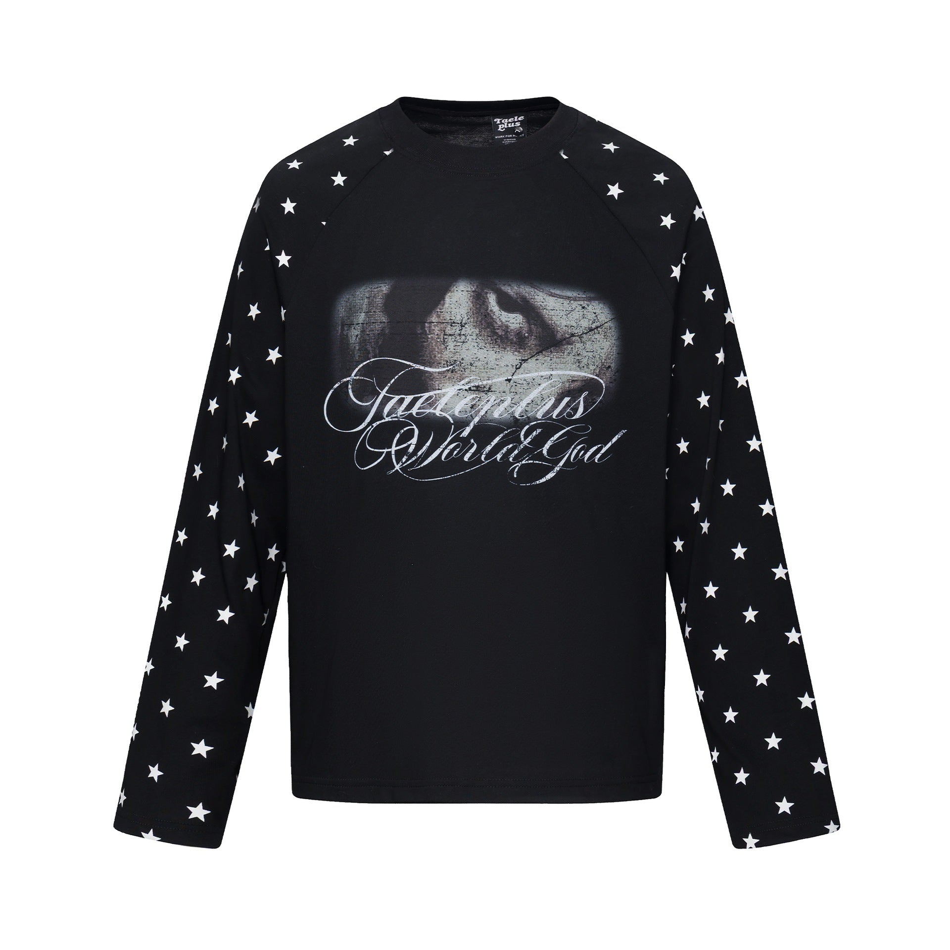 Round Neck Long Sleeve  Loose Fit  Oversized T-Shirt