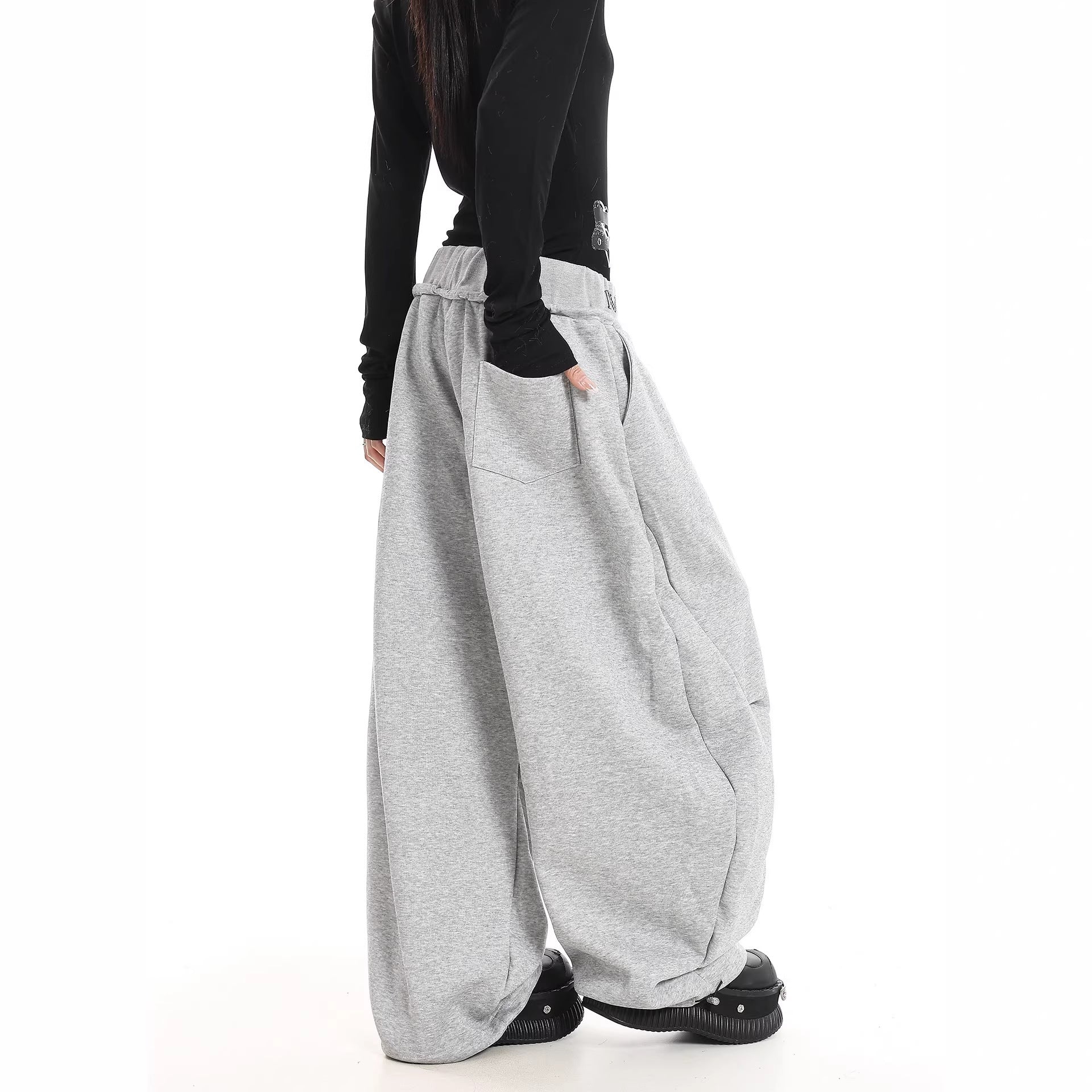 Print Double Waistband Sweatpants for Men and Women