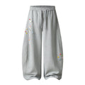 Childlike Handmade Button Decorated Sweatpants Loose Wide Leg Sweet Girl Style Casual Long Pants