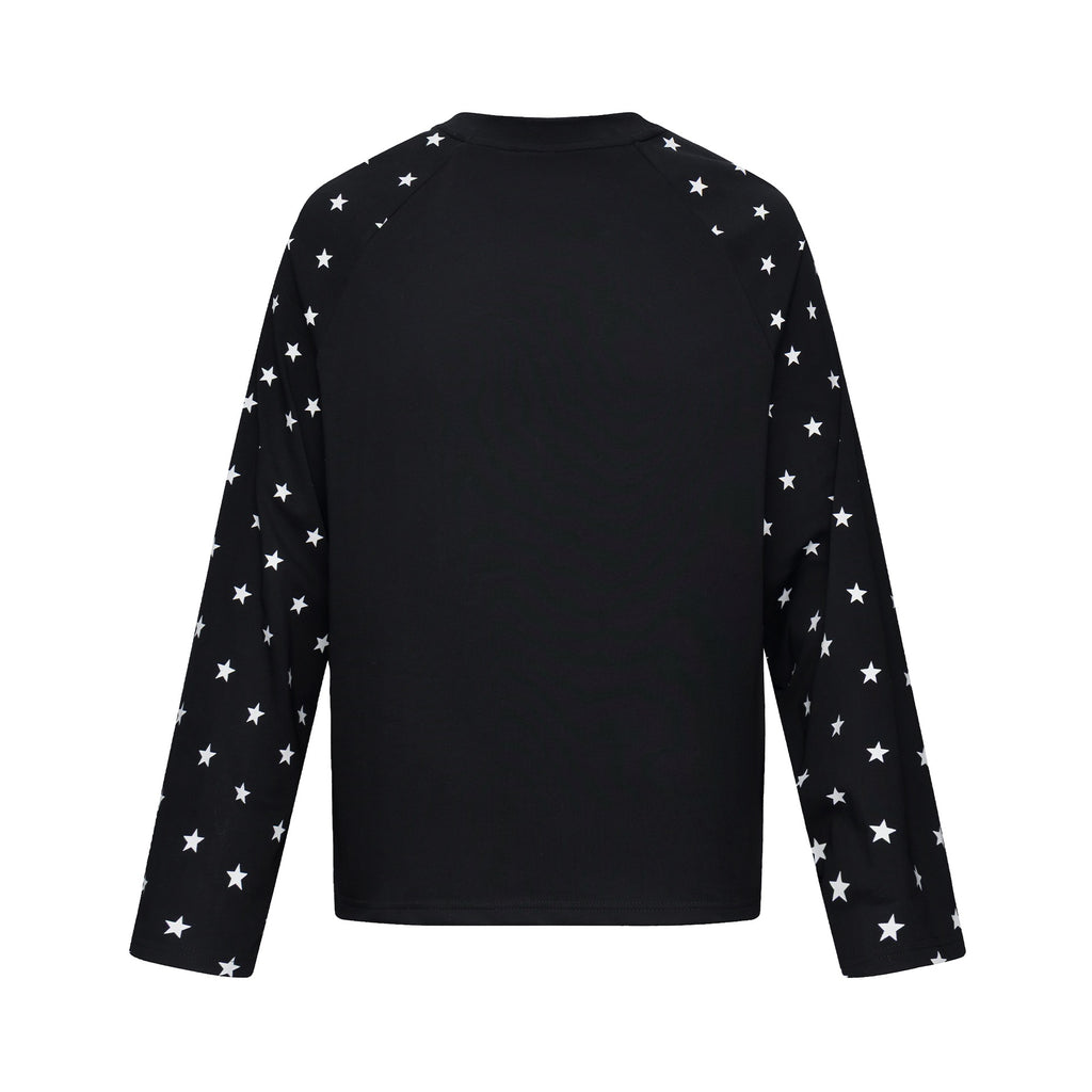 Round Neck Long Sleeve  Loose Fit  Oversized T-Shirt
