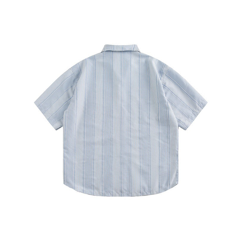 Letter printed loose short sleeved shirt for men