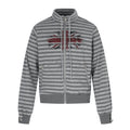 Striped short cardigan sweatshirt