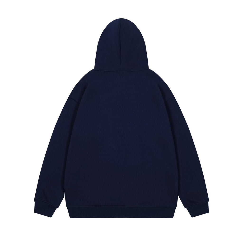 Checkered embroidery hooded sweatshirt for men and women