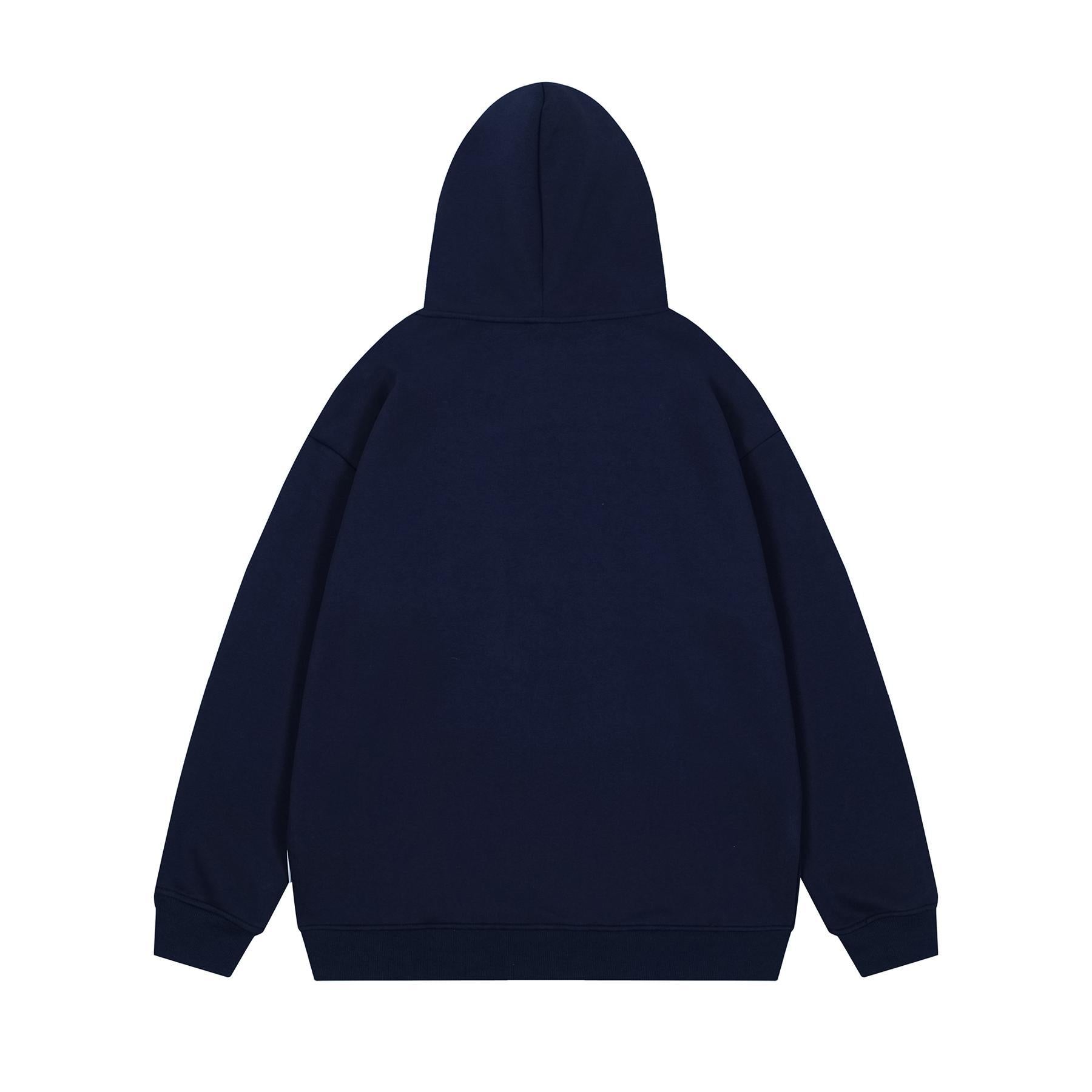 Checkered embroidery hooded sweatshirt for men and women