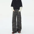 Retro camouflage work pants for men in spring and summer