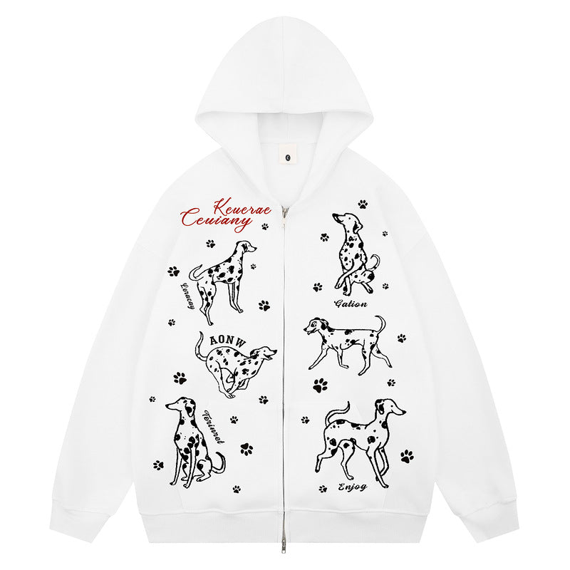 Sweet and Cute Spotted Dog Hoodie for Men and Women