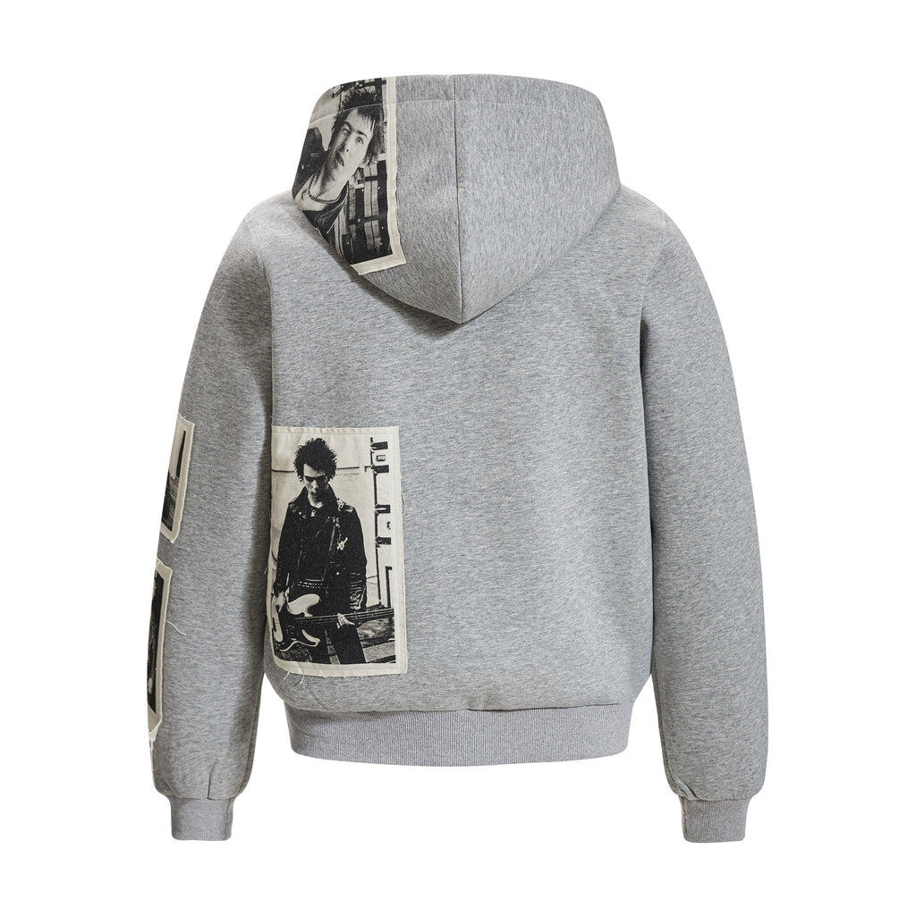 Zipper sweatshirt for men with adhesive tape