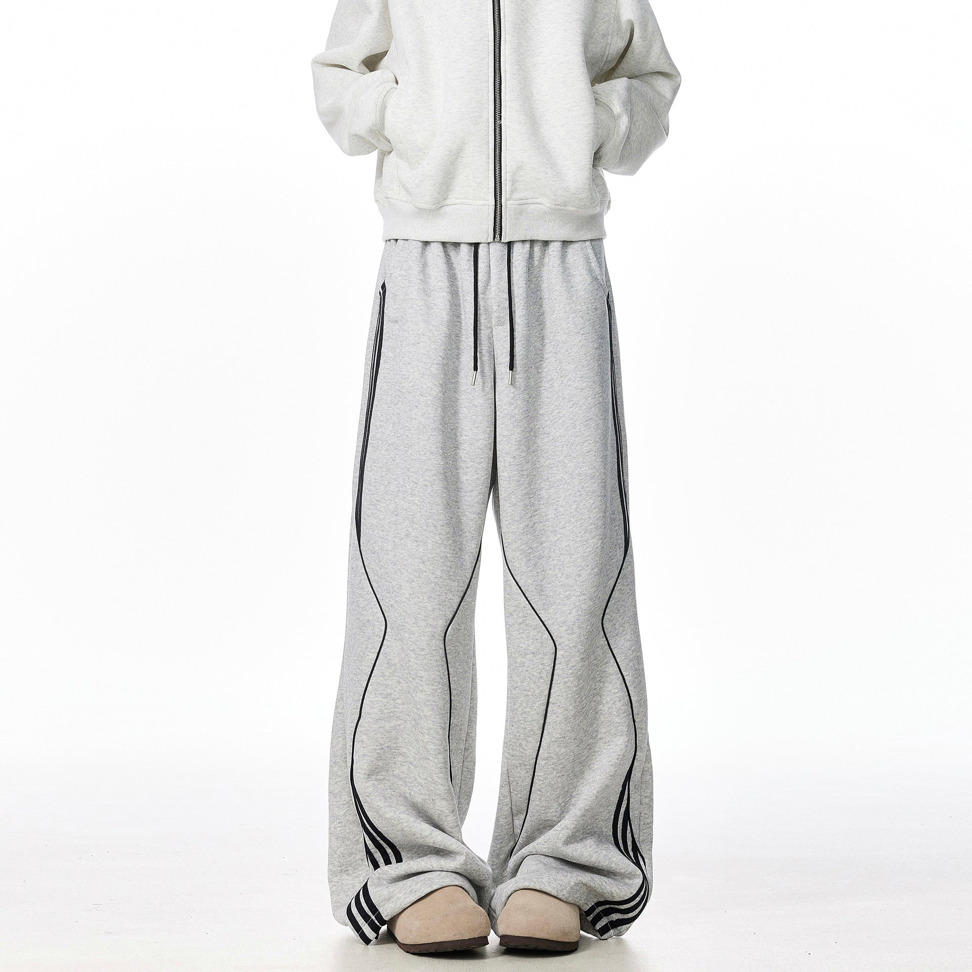 Retro three bar straight leg sweatpants for men in spring and autumn