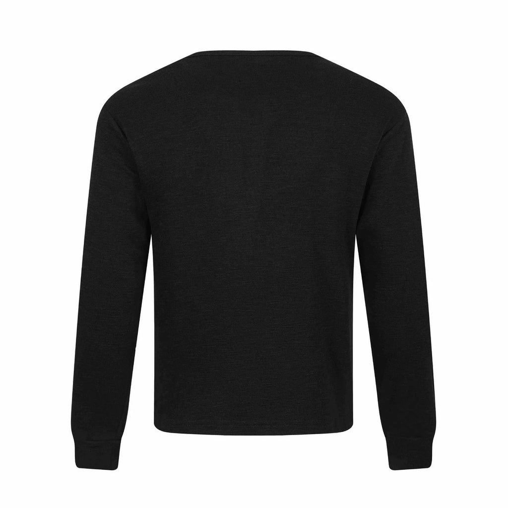 Subculture Fake Two-Piece Spliced Henley Neck Long Sleeve T-Shirt for Men