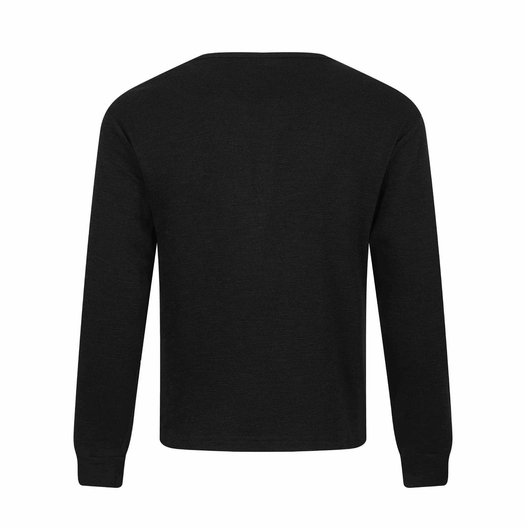 Subculture Fake Two-Piece Spliced Henley Neck Long Sleeve T-Shirt for Men