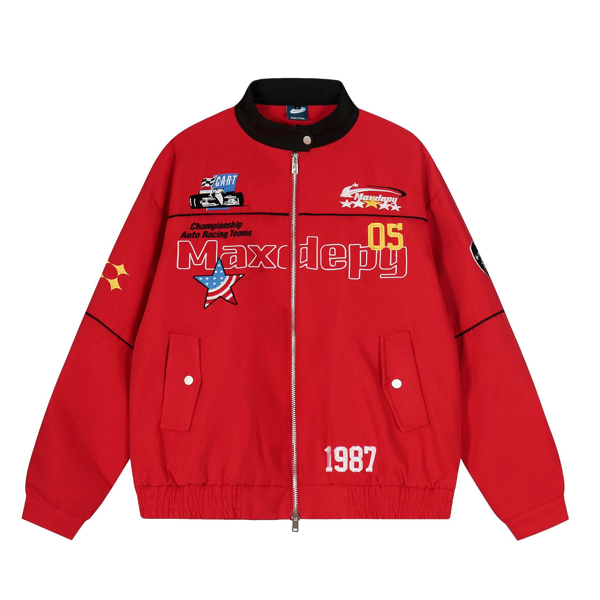 Motorcycle jacket embroidered racing suit jacket for men and women