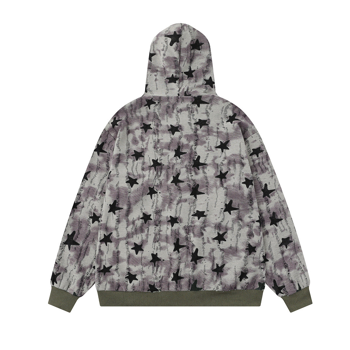 Retro hip-hop hoodie zipper sweatshirt for men