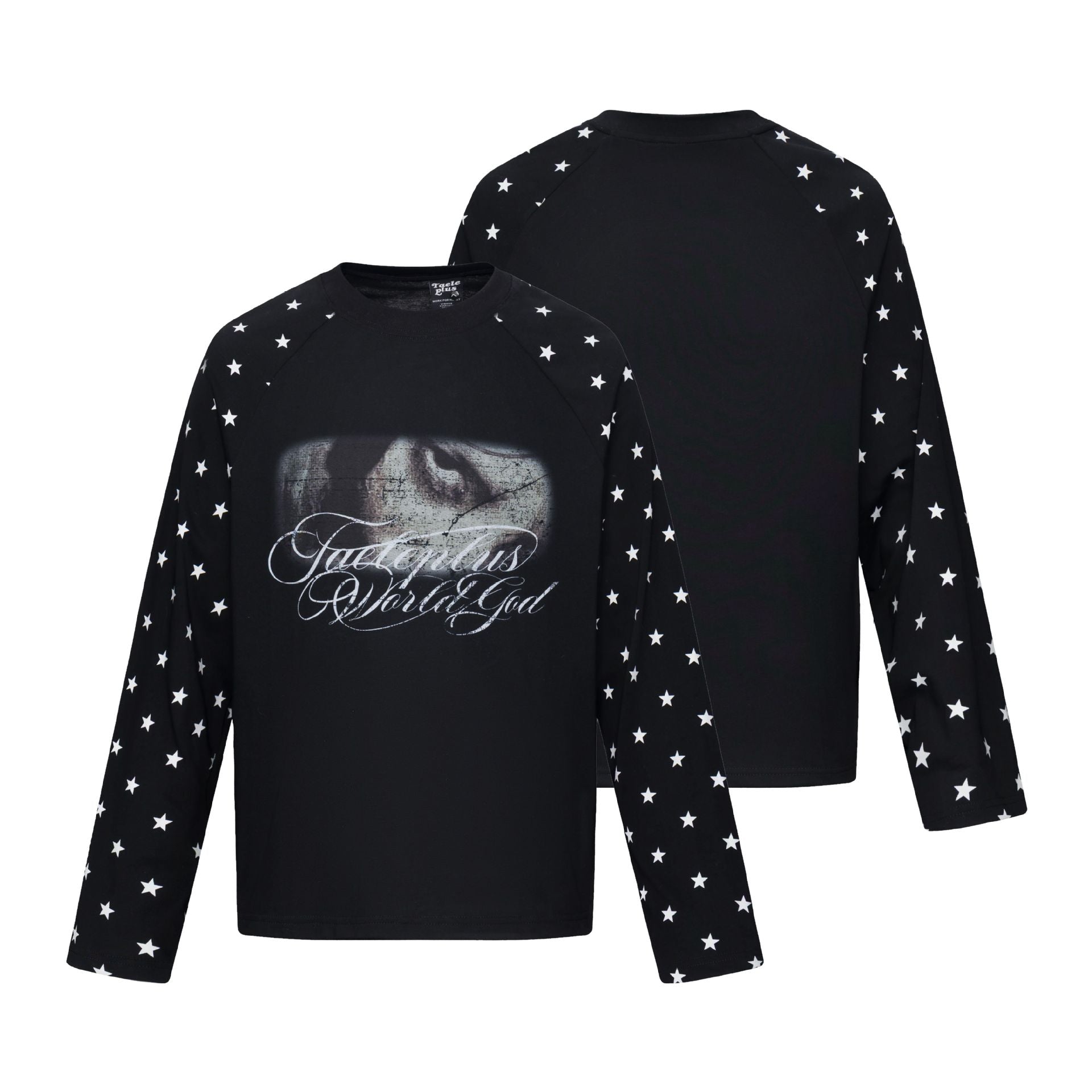 Round Neck Long Sleeve  Loose Fit  Oversized T-Shirt