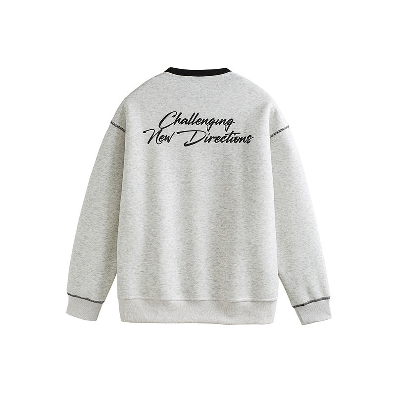 Red Sweatshirt with Embroidered Design for Men