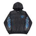 Washed Grim Reaper Print Fleece Hoodie for Men