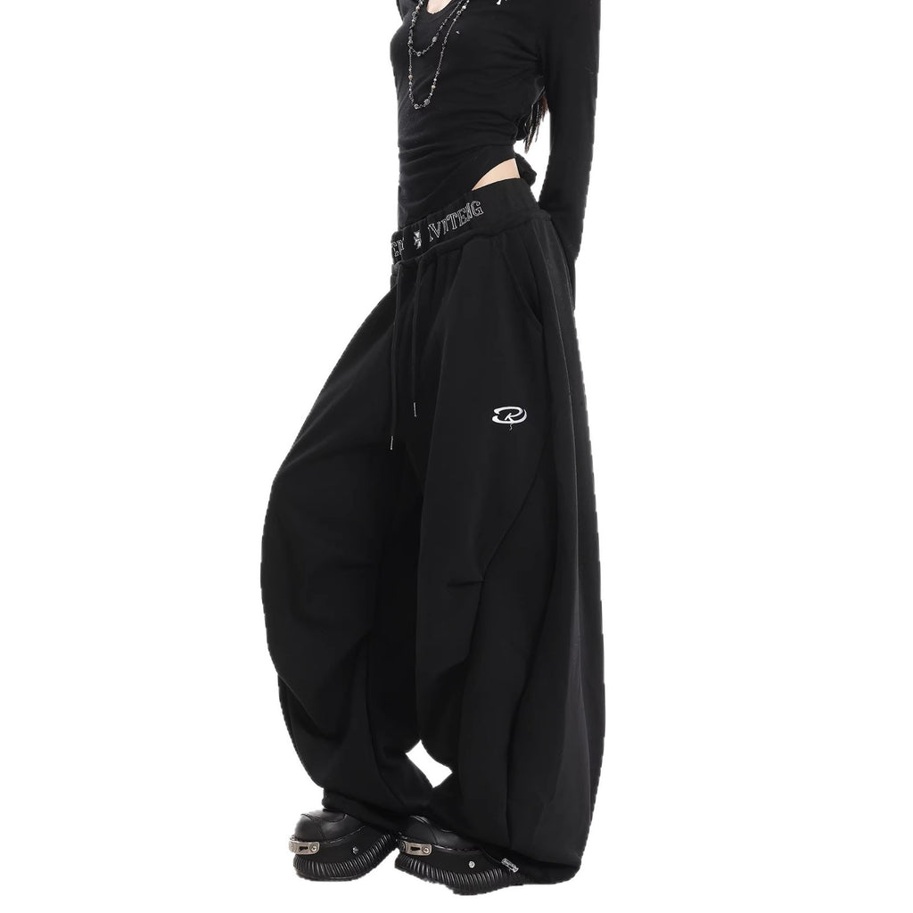 Print Double Waistband Sweatpants for Men and Women