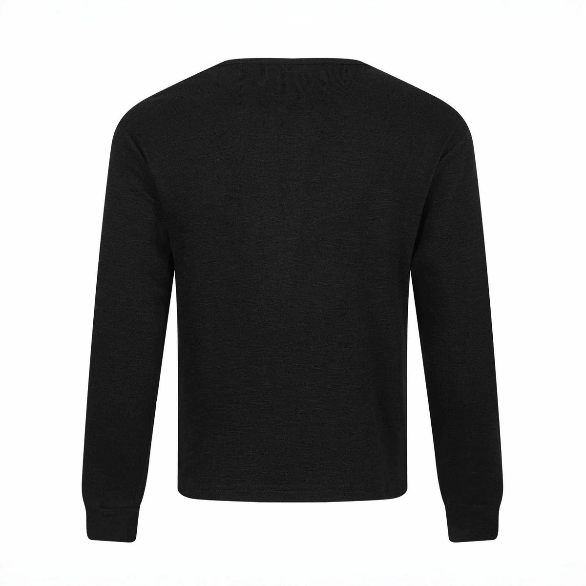 Subculture Fake Two-Piece Spliced Henley Neck Long Sleeve T-Shirt for Men