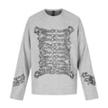 Printed Floral Long Sleeve Royal Court Style Loose Fit T-Shirt