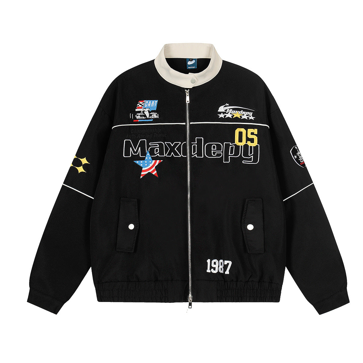 Motorcycle jacket embroidered racing suit jacket for men and women