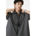 Retro Boyish Checkered Short Sleeve Shirt for Men