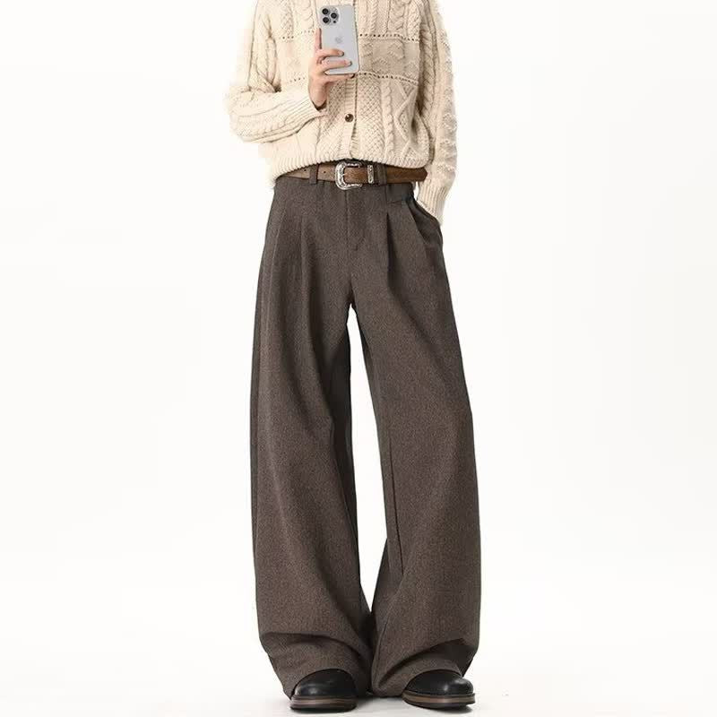 Loose Drape Casual Pants, High Street Wide Leg Pants