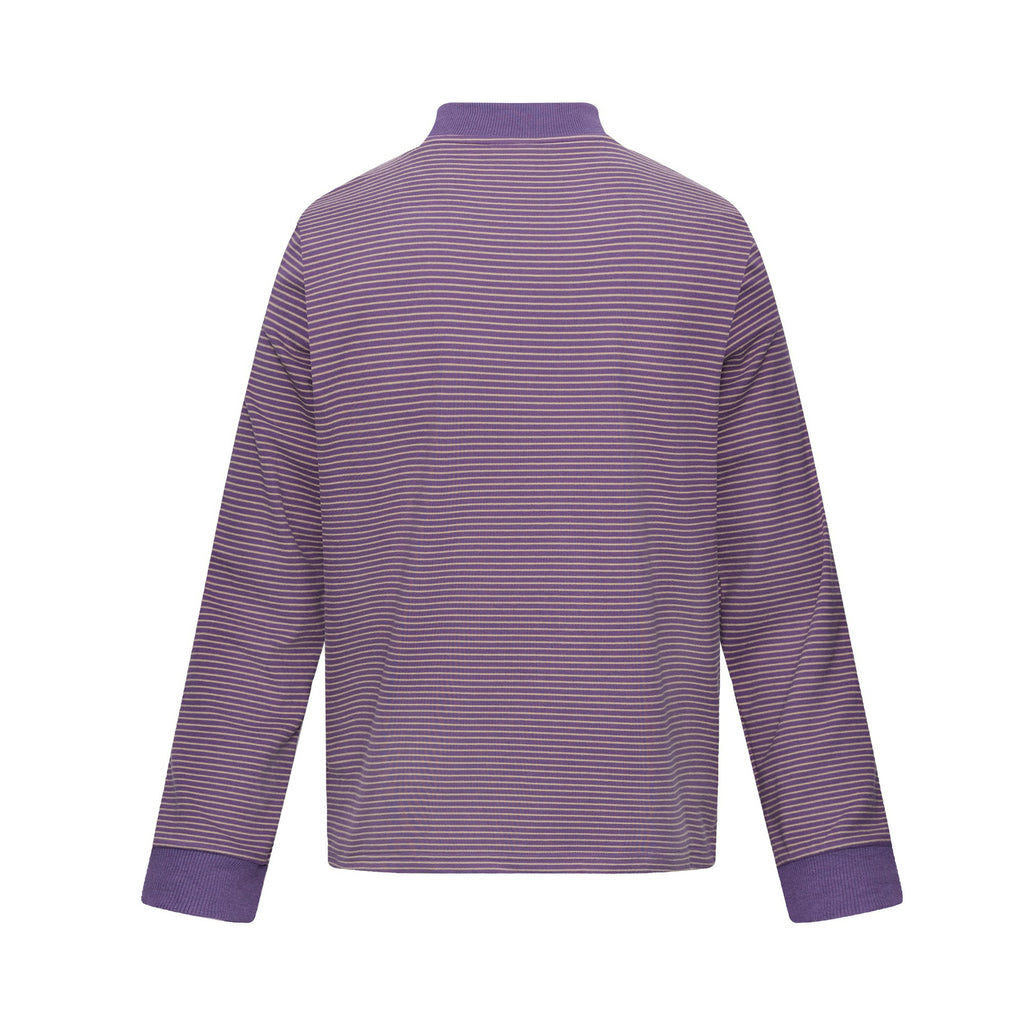 Cat Print Long Sleeve High Neck Men's T-Shirt